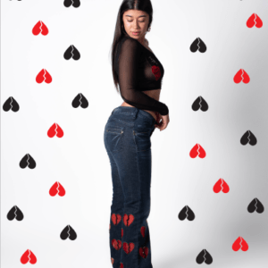 Pantalón vaquero Heart-less T.36/38 oscuro
