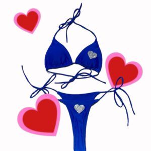 Bikini azul corazón