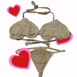 Bikini crochet beige