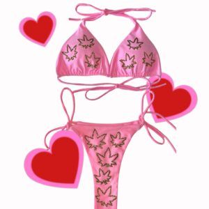 Bikini marihuana rosa