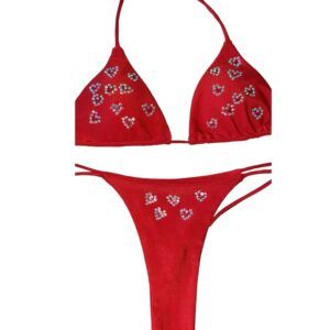 Bikini corazones rojo