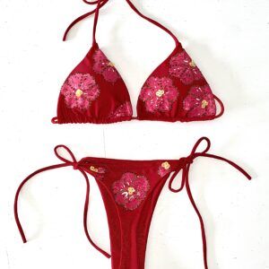 Bikini Hibiscos rojo