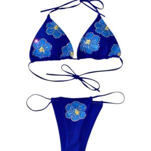 Bikini Hibiscos azul